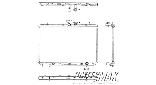 3010 | 2010-2010 TOYOTA HIGHLANDER Radiator assembly 3.5L; w/Towing Pkg; USA Built | TO3010320|160410P250