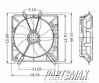 3115 | 1993-1997 TOYOTA COROLLA Radiator cooling fan assy includes motor/blade/shroud | TO3112101|TO3112101