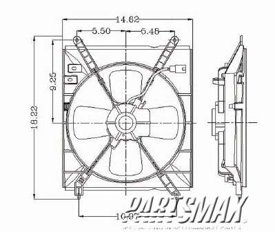 2925 | 1997-1999 TOYOTA CAMRY Condenser fan includes motor/blade/shroud | TO3113102|TO3113102