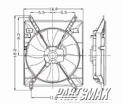 3115 | 2000-2001 TOYOTA CAMRY Radiator cooling fan assy includes motor/blade/shroud; w/4 cyl engine; right side | TO3113103|TO3113103