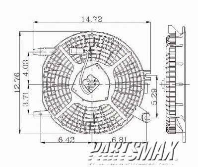 3113 | 1996-1997 TOYOTA COROLLA Condenser fan includes motor/blade/shroud | TO3113105|8859012270