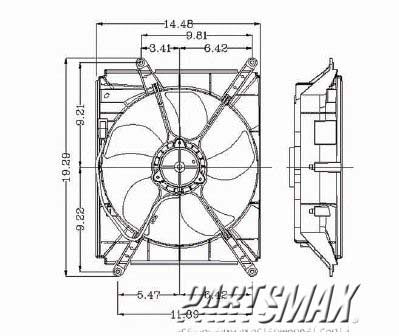 2880 | 1995-1999 TOYOTA AVALON Radiator cooling fan assy includes motor/blade/shroud; w/V6 engine; left side | TO3115105|TO3115105