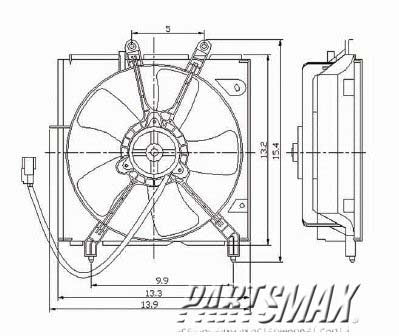 3115 | 1995-1999 TOYOTA TERCEL Radiator cooling fan assy includes motor/blade/shroud; w/auto trans; USA/Canada | TO3115116|TO3115116