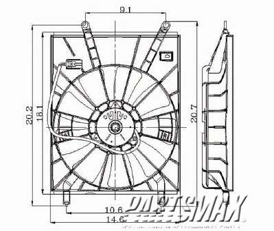 2880 | 1998-2003 TOYOTA SIENNA Radiator cooling fan assy includes motor/blade/shroud; left side; marked T1 | TO3115121|TO3115121