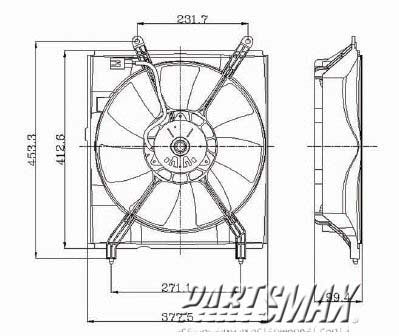 3115 | 1999-2001 LEXUS ES300 Radiator cooling fan assy includes motor/blade/shroud; left side | TO3115124|TO3115124