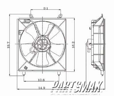 3115 | 1997-1999 TOYOTA CAMRY Radiator cooling fan assy V6; USA Built; LH; see notes | TO3115130|163630A030-PFM