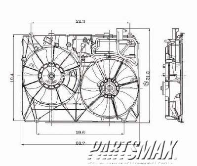 3115 | 2004-2004 TOYOTA SIENNA Radiator cooling fan assy includes motors/blades/shroud; w/towing package | TO3115134|TO3115134