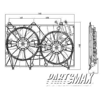 3115 | 2008-2010 TOYOTA HIGHLANDER Radiator cooling fan assy 3.5L; Japan Built; w/Towing Pkg; Motor/Blade/Shroud Assy; see notes | TO3115154|1671131370-PFM