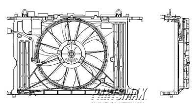 3115 | 2009-2010 TOYOTA MATRIX Radiator cooling fan assy 1.8L; Motor/Blade/Shroud Single Fan Assy; see notes | TO3115156|167110T040-PFM