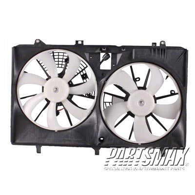 3115 | 2010-2016 LEXUS RX350 Radiator cooling fan assy Canada Built; w/o Towing Pkg; Motor/Blade/Shroud Dual Fan Assy; see notes | TO3115168|167110P150-PFM