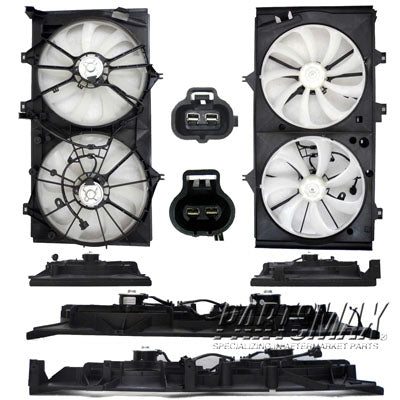 3115 | 2012-2012 TOYOTA CAMRY Radiator cooling fan assy 3.5L; Motor/Blade/Shroud Dual Fan Assy; see notes | TO3115170|167110P200-PFM