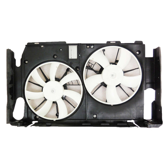 2880 | 2012-2012 TOYOTA RAV4 Radiator cooling fan assy 3.5L; w/o Towing Pkg; Japan Built; w/Module; Dual Fan Assy; see notes | TO3115205|1671131261-PFM