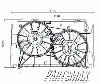 3117 | 2006-2008 TOYOTA RAV4 Radiator fan/motor assembly 2.4L; Motor/Blade/Shroud Assy; see notes | TO3117102|1636328290-PFM