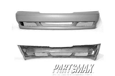 1000 | 1998-2000 VOLVO V70 Front bumper cover except R/XC; w/o headlamp washer; black - paint to match | VO1000130|94243342
