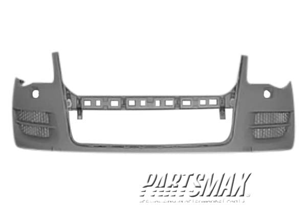250 | 2008-2010 VOLKSWAGEN TOUAREG Front bumper cover w/Headlamp Washer; w/o Parking Sensors | VW1000170|7L6807217AQGRU