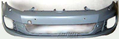 1000 | 2010-2014 VOLKSWAGEN GTI Front bumper cover w/Headlamp Washer; w/Parking Assist; prime | VW1000189|5K0807217CDGRU