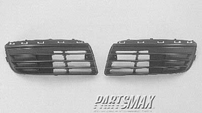 500 | 2005-2010 VOLKSWAGEN JETTA Front bumper grille right side; w/o fog lamps | VW1036107|1K0853666F9B9