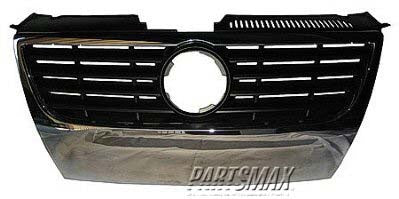 1200 | 2006-2010 VOLKSWAGEN PASSAT Grille assy w/o Parking Aid; w/o Distance Sensor; w/o Chrome Mldg | VW1200147|3C0853651APWF