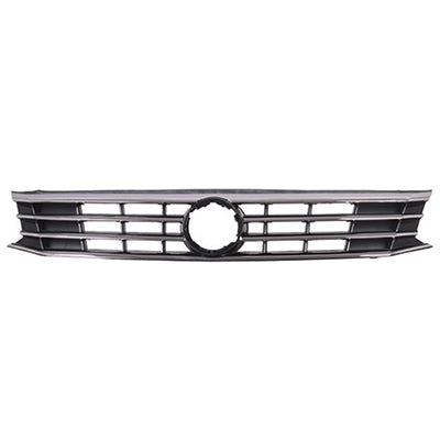 1200 | 2016-2018 VOLKSWAGEN PASSAT Grille assy w/o Collision Warning; LED H/Lamps; w/Silver & Chrome Mldg | VW1200170|561853651GNLB