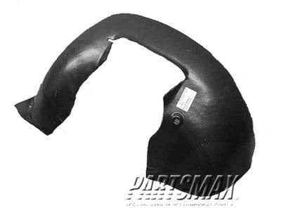 1250 | 2006-2009 VOLKSWAGEN GTI LT Front fender splash shield rear liner; plastic liner | VW1250115|1K0805977B