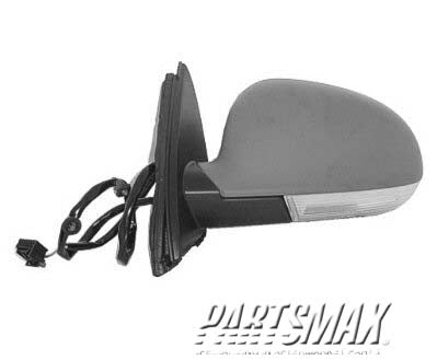 1700 | 2005-2010 VOLKSWAGEN JETTA LT Mirror outside rear view Power; Heated; w/Signal Lamp; w/o Puddle Lamp; PTM; see notes | VW1320122|1K1857507DB9B9-PFM