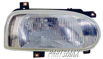 2502 | 1993-1999 VOLKSWAGEN GOLF LT Headlamp assy composite Type 3; except GTI; w/single bulb headlamps | VW2502104|1HM941017