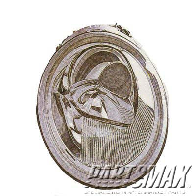 2502 | 1998-2005 VOLKSWAGEN BEETLE LT Headlamp assy composite Halogen | VW2502106|1C0941029K