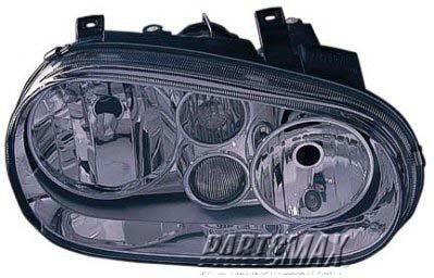 2502 | 1999-2001 VOLKSWAGEN GOLF LT Headlamp assy composite Type 4; w/fog lamps; w/bright bezel | VW2502114|1J0941017C