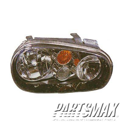 2502 | 2003-2006 VOLKSWAGEN GOLF LT Headlamp assy composite w/fog lamps | VW2502122|1J0941017G