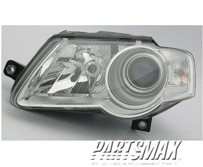 2502 | 2006-2010 VOLKSWAGEN PASSAT LT Headlamp assy composite Halogen; Hella Brand | VW2502130|3C0941005L