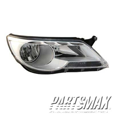 2502 | 2009-2010 VOLKSWAGEN TIGUAN LT Headlamp assy composite Halogen; From VIN 902501 | VW2502143|5N1941031AC