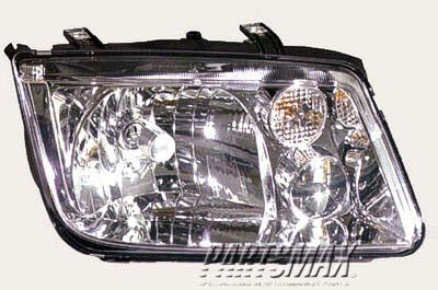 2503 | 1999-1999 VOLKSWAGEN JETTA RT Headlamp assy composite w/o fog lamps; w/bright bezel; late design | VW2503115|1J5941018AJ