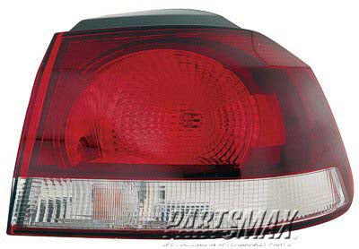 2805 | 2010-2014 VOLKSWAGEN GOLF RT Taillamp assy outer w/o LED Lamps; Hella Brand; Lens/Housing Only | VW2805106|5K0945096G