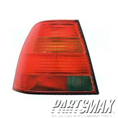 2818 | 1999-2003 VOLKSWAGEN JETTA LT Taillamp lens/housing w/o bulbs & sockets; 4dr sedan | VW2818103|1J5945111S
