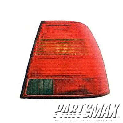 2819 | 1999-2003 VOLKSWAGEN JETTA RT Taillamp lens/housing w/o bulbs & sockets; 4dr sedan | VW2819103|1J5945112S