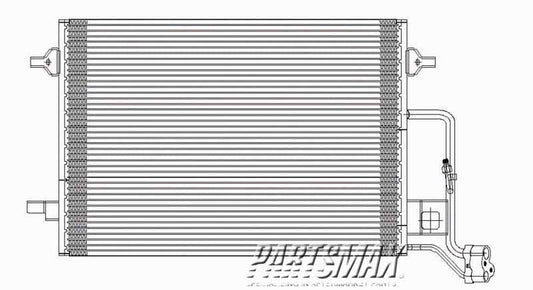 3030 | 2002-2005 VOLKSWAGEN PASSAT Air conditioning condenser w/V6 engine | VW3030123|3B0266401A
