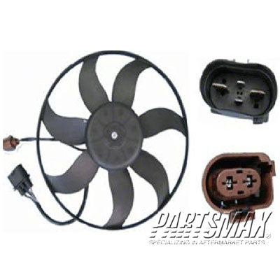 3117 | 2005-2018 VOLKSWAGEN JETTA Radiator fan/motor assembly 2.5L; Sedan; Gas Engine; LH | VW3117116|1K0959455FR